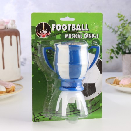 Candle for the cake musical "Cup", blue-white-3