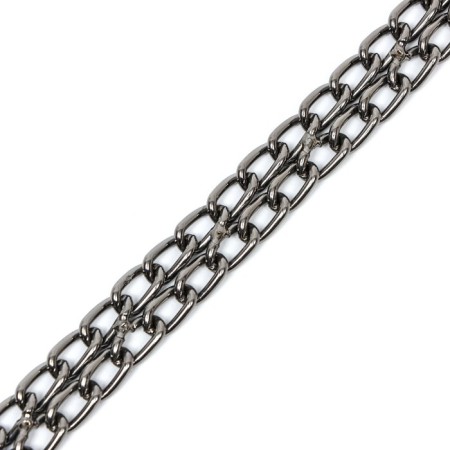 Collar - two -rowing metal nozzle, 55 cm, wire thickness 2.5 mm, black-3