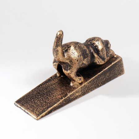 Stopper door cast iron "dog" Golden Patina 10x5x15 cm-3