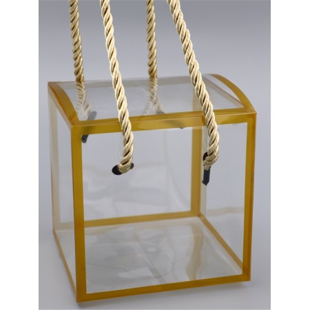 PET box with handles, gold, 10 x 10 x 10 cm-1