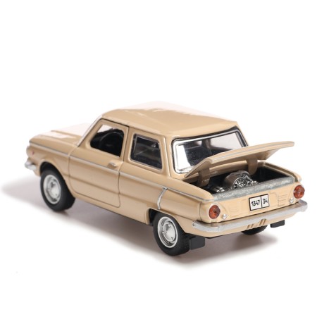 Metal machine "Zaporozhets", inertia, 12 cm, beige-5