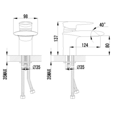 Minter for a washbasin with cascading pour Lemark Status LM4446C-1