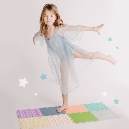 Modular massage rug orthodon, set No. 1 "Universal", pastel colors-4