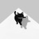 Icon "cat" hunter, cunning, black color in silver