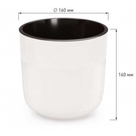 Kashpo for flowers with an insert "Linel", 2.7 l, d = 16 cm, h = 16 cm, white color-3