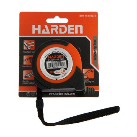 Roulette Harden 580035, with a shock -resistant rubberized body, 5m x 19mm-2