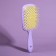 The comb is massage, wide, ventilated, 8.5 × 20.5 cm, PVC box, lilac/yellow color