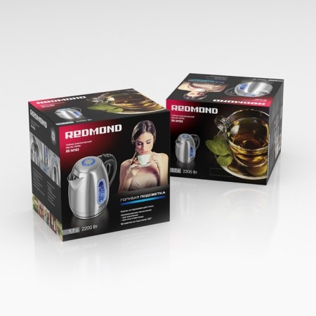 Electric kettle Redmond RK-M183, metal, 1.7 l, 2200 W, backlight, silver-9