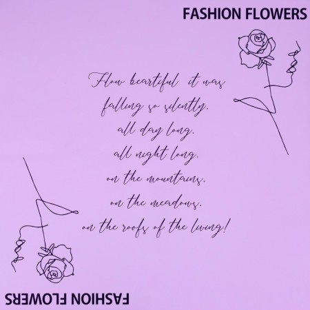 Floristic film, "until midnight", light lilac, in sheets, 58 x 58 cm-1