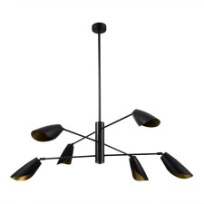 Suspended EVOLUCE lamp. Sle1254-403-06. Alton. 6x60 W, E14, 127.5x127.5x115.5 cm, black color