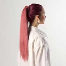 The tail of the invoice, straight hair, elastic band, 60 cm, 100 g, tea rose color (#SHT630)