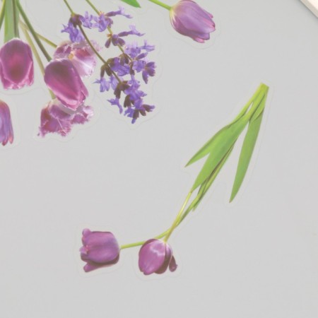 Plastic stickers "Flowers and quotes. Lilac" set 12 pcs 8.5x21.5x0.2 cm-1