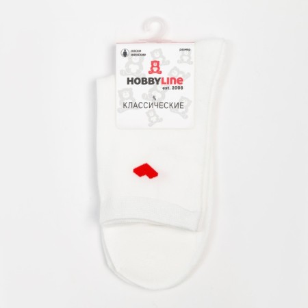 Women's socks "Red Heart", white color, rr 36-40-4
