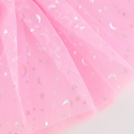 Carnival set "Butterfly" with sparkles: skirt, wings, pink color-2