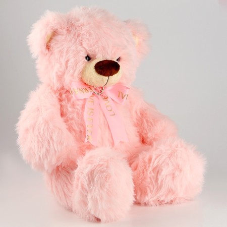 Soft toy "Bear" with a bow, 60 cm, pink color-2