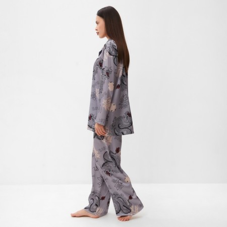 Female pajamas (shirt and trousers) KAFTAN "Dragon", size 48-50, gray-3
