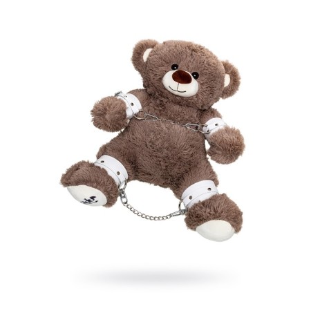 Pecado BDSM bandage set, “brown bear”, shackles, handcuffs, genuine leather, white
