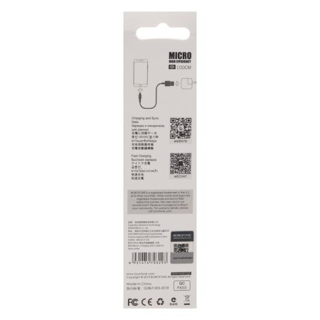Cable Borofone BX22, Micro USB - USB, 2.4 A, 1 m, white-6