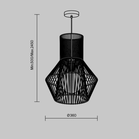 Suspended lamp Freya Fr5405PL-01B Cottage, 360x360x450 mm, E14, 1x40W, black color-7