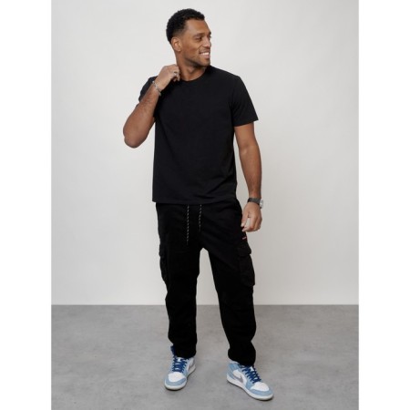 Cargo jeans male, size 48, black color-10