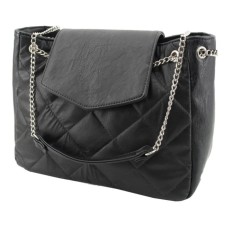 Female bag, artificial leather, black 31x15x23 cm