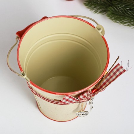 Kashpo "Bucket Rustad" Bezhevoy, 12x12x13cm-5