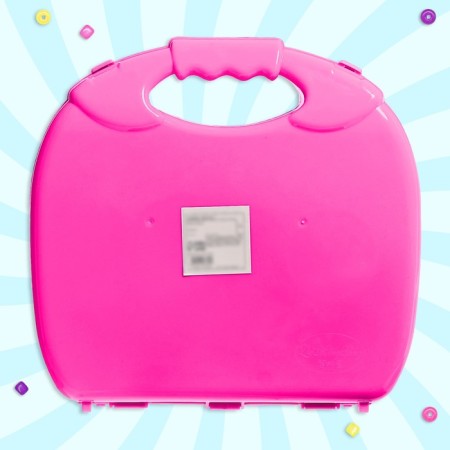 Game set "Suitcase: Lovely keychairs", large beads, pink-4