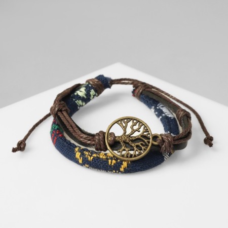 Bracelet Skin "Bright weaving" tree, color brown-blue, d = 8 cm-1