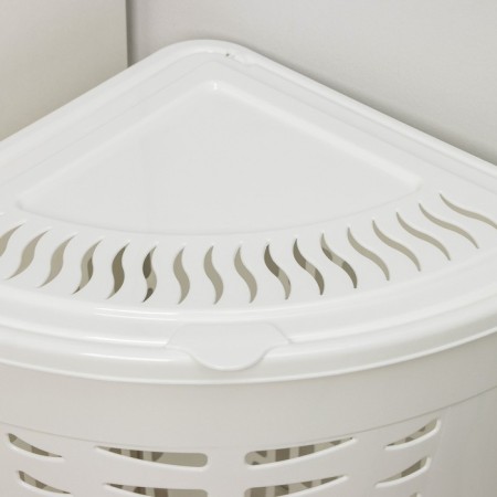 A corner underwear basket with a lid, 45 l, 38 × 38 × 56 cm, white color-2