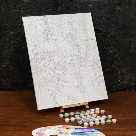 Picture on numbers on a canvas with a subframe of "ballerina", 40 x 50 cm-2