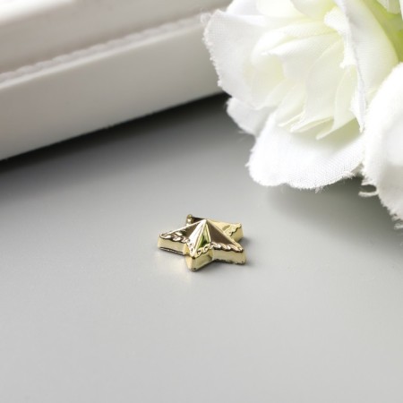 Decor for creativity plastic "Stars" gold set 30 pcs 1.2x1.2 cm-2