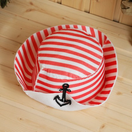 Panam hat for a bath with a print "Red strip"-1