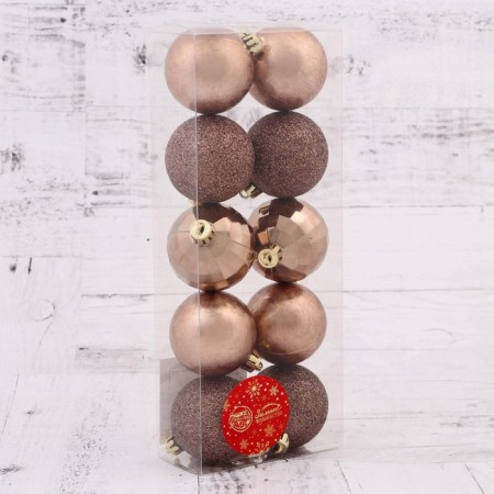 Set of balls plastic D-5 cm, 10 pcs "Disco Mix" brown-2