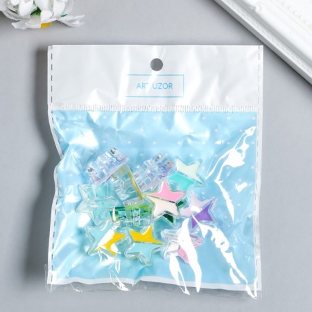 A set of beads for creativity plastic "Two -color star" 20 g mix 1x1.9x1.9 cm-2