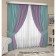 Set of curtains "Canvas", size 200x250 cm, 2 pcs, turquoise color, purple color