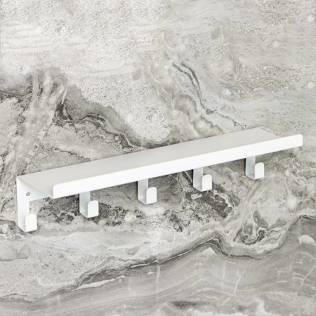 Shelf with hooks "Loft Art", 35 × 10 × 6.5 cm, white color-3