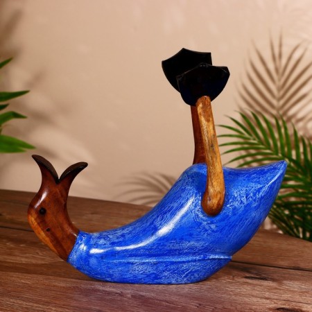 Stand for the bottle "Duck Blue" wood 25x10x20 cm-2