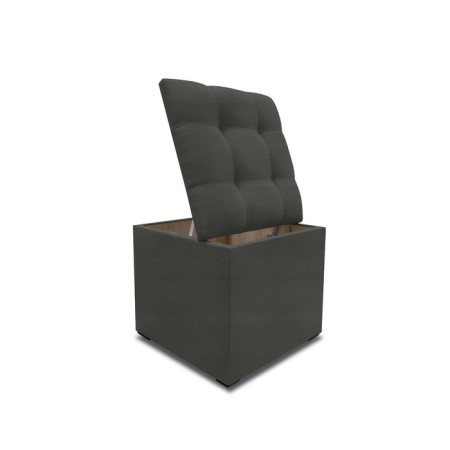 Puff with a lid and weighting, 400 × 400 × 420 mm, eco -leather, Marvel Grey color-2