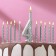 Set of candles number "4" + classic, silver, 10 cm