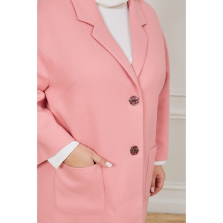 Female coat, size 54, light pink color-5