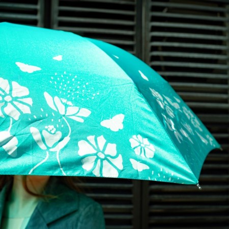 Women's Mechanical “Flowers” ​​umbrella, 8 spokes, d = 95, turquoise color-9
