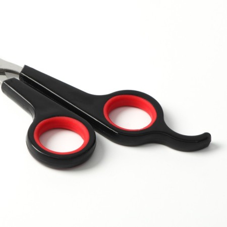 Coger scissors with an emphasis for a finger, a hole of 6 mm, black with red-3