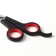 Coger scissors with an emphasis for a finger, a hole of 6 mm, black with red