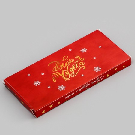 Gift box for tiles of chocolate with the window "Believe in miracles", 17.1 x 8 x 1.4 cm-3