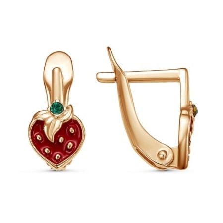 Earrings children's "berry", pink gilding