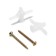 Dowel Tundra, type of butterfly 30x50, with a screw, white color, 25 pcs.