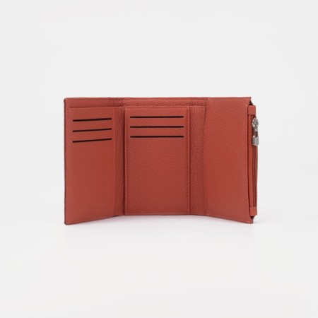 Women's wallet on a magnet, coral color-2