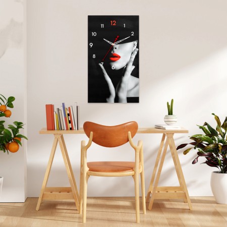Carty clock wall interior "scarlet mystery", silent, 35 x 60 cm-1