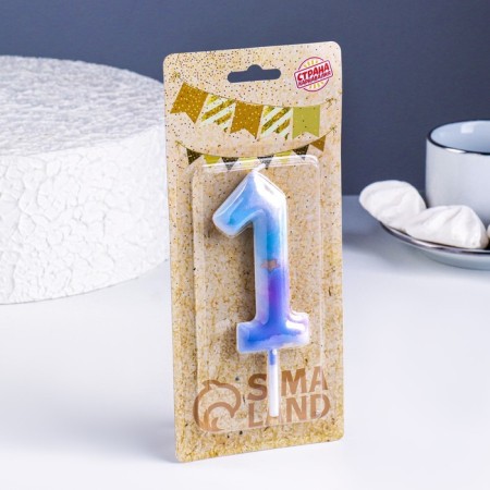 Candle in the cake on the spawn "Zvezdopad", the number 1, 9 cm, giant-1