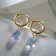 Earrings with the removable element "Transformer" Crystal drop, Rainbow color in gold
